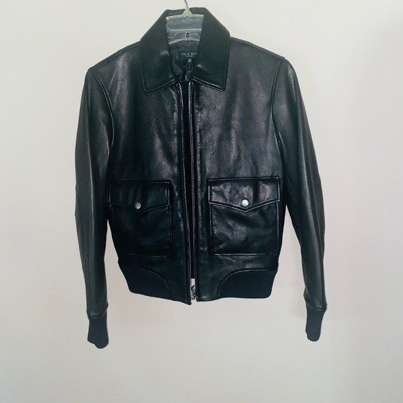 NWT $1200 Rag & Bone ICONS ‘Andrea’ black Leather Jacket - Picture 7 of 15